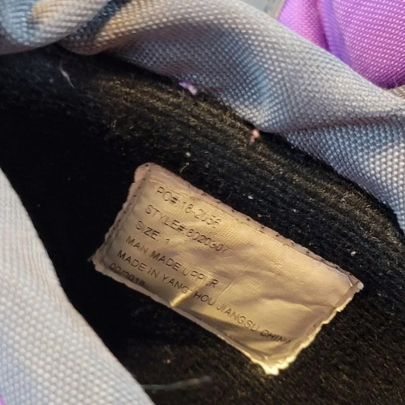 ITASCA Youth Girls Snow Boots Black Purple Drawstring Pull On Insulated Winter 1 - Picture 7 of 9